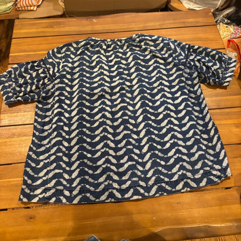 Madewell blue printed top women’s size small - Picture 6 of 6